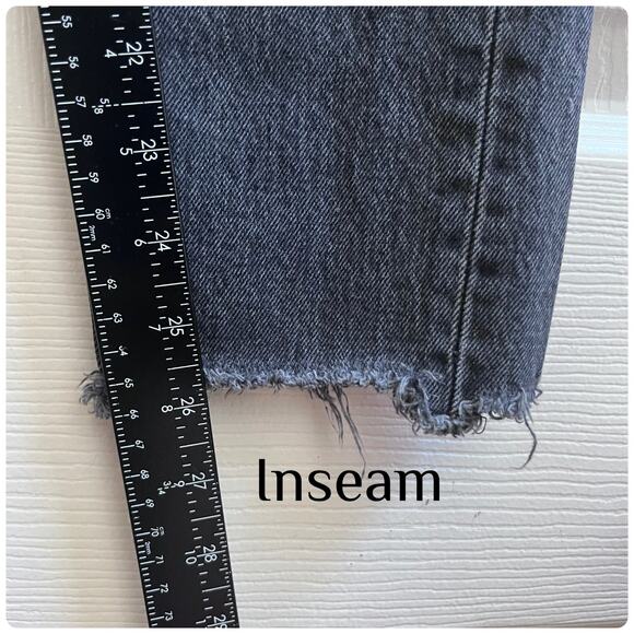 Levi’s Wedgie Icon Button Fly Black Wash Distressed Jean Size 24 Grunge Punk - Picture 8 of 12